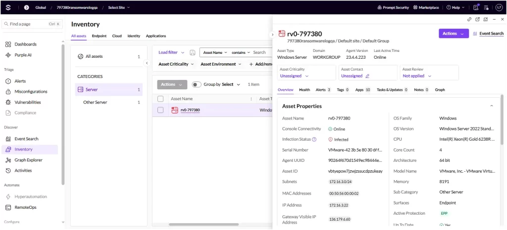 SentinelOne Inventory — Inventario completo de dispositivos y software