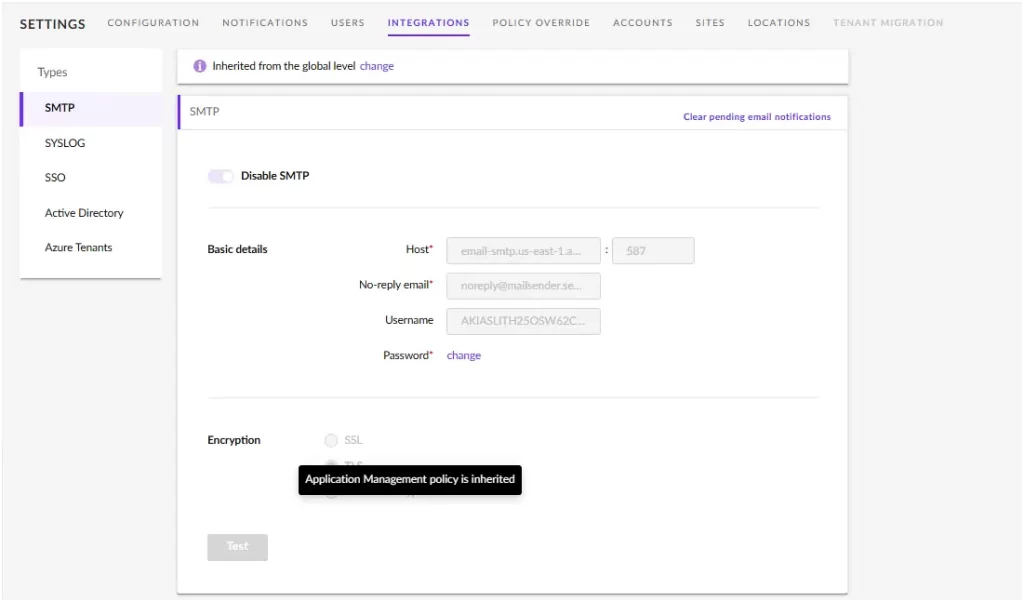 SentinelOne SMTP — Configuración de alertas por correo